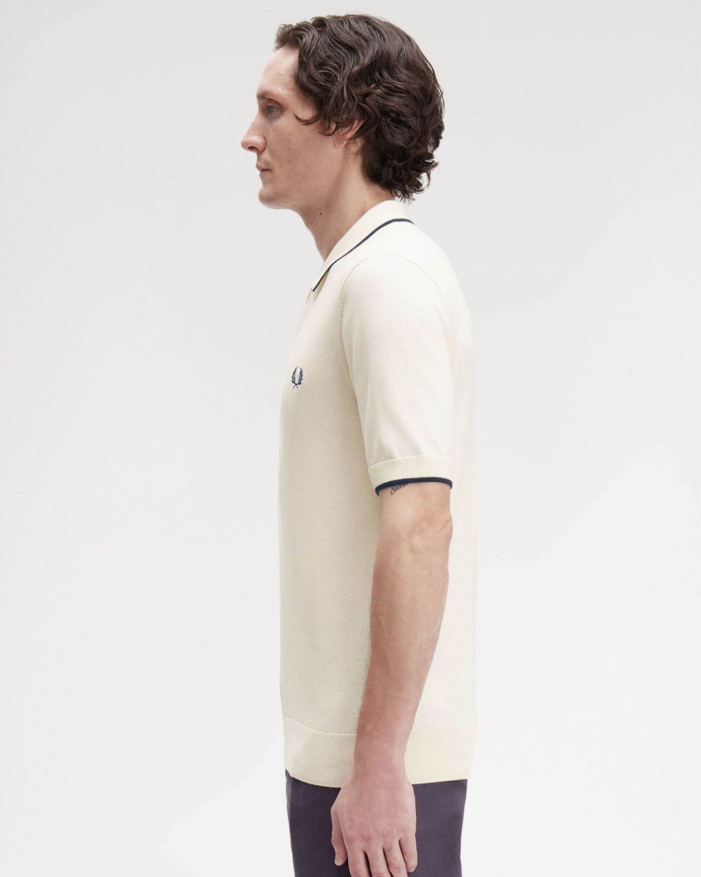 Fred Perry Mens Pique Stitch Knitted Polo Shirt - Silky Peach R33