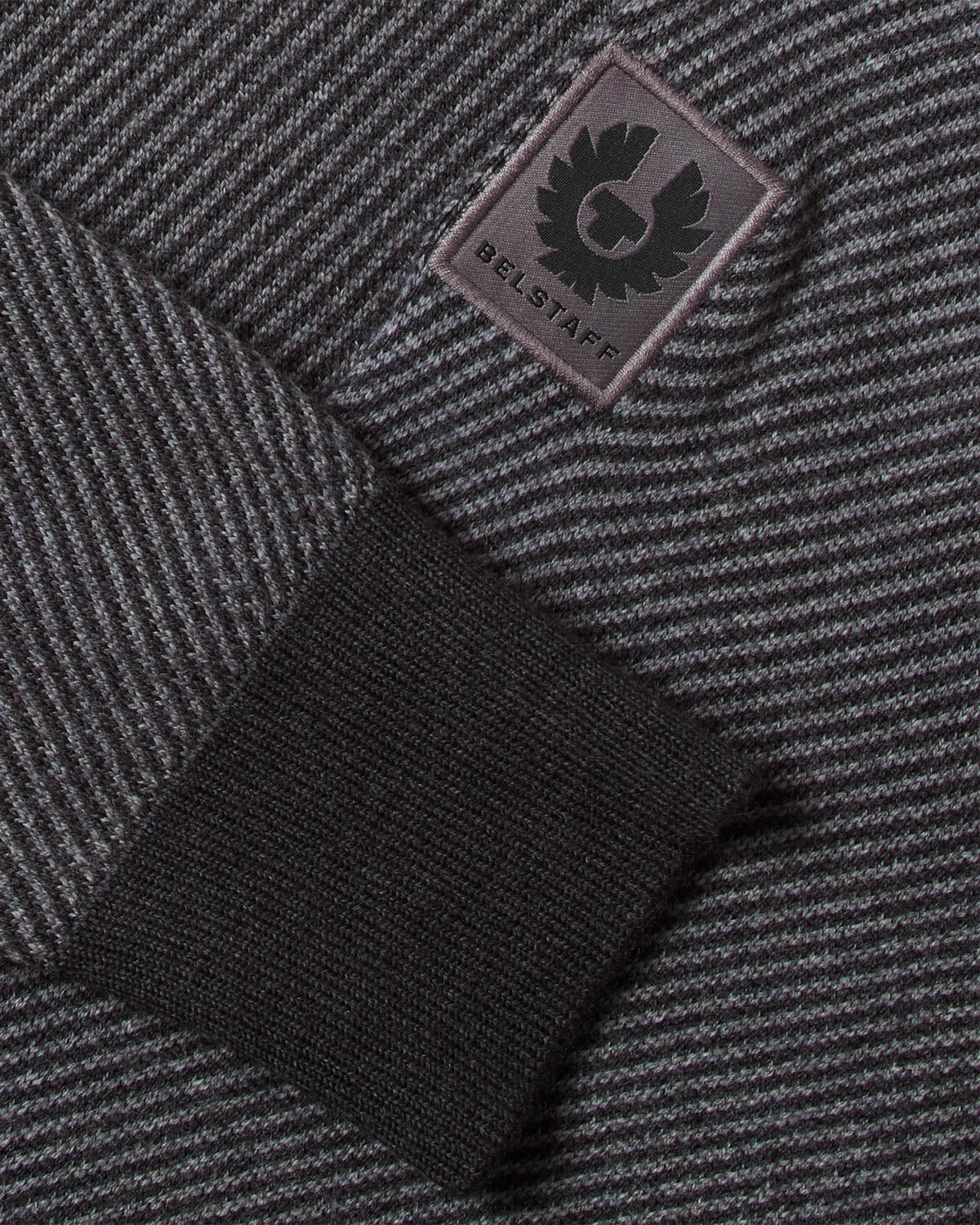 Belstaff Kilmington Mens Quarter Zip Funnel Neck Jumper - Charcoal/Mid Grey