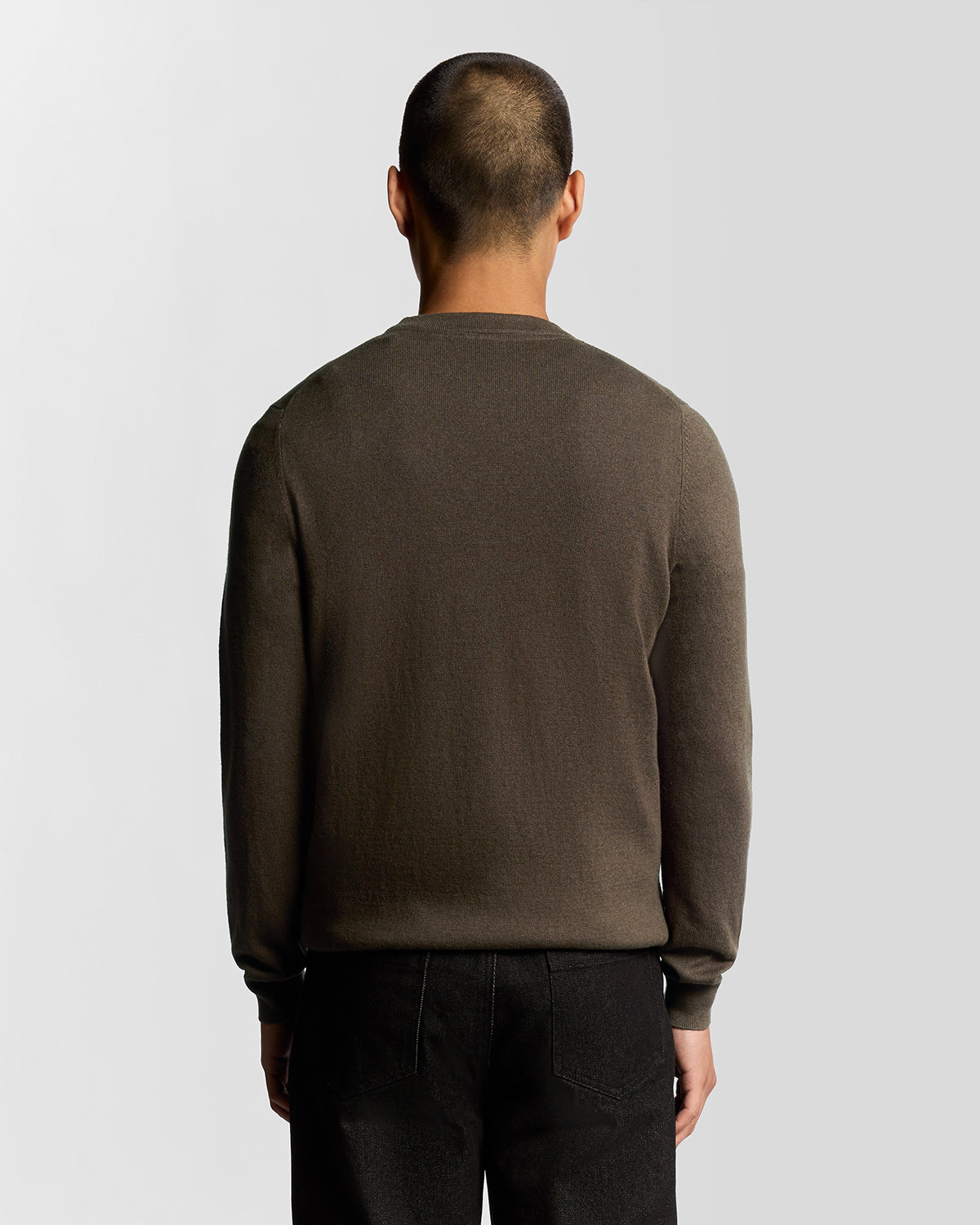 Lyle & Scott Cotton Merino Mens Crew Neck Jumper - X863 Espresso