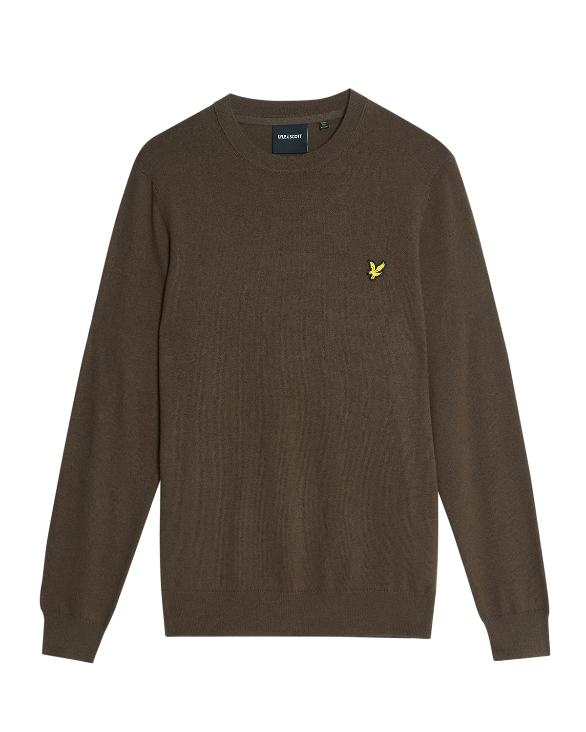 Lyle & Scott Cotton Merino Mens Crew Neck Jumper - X863 Espresso