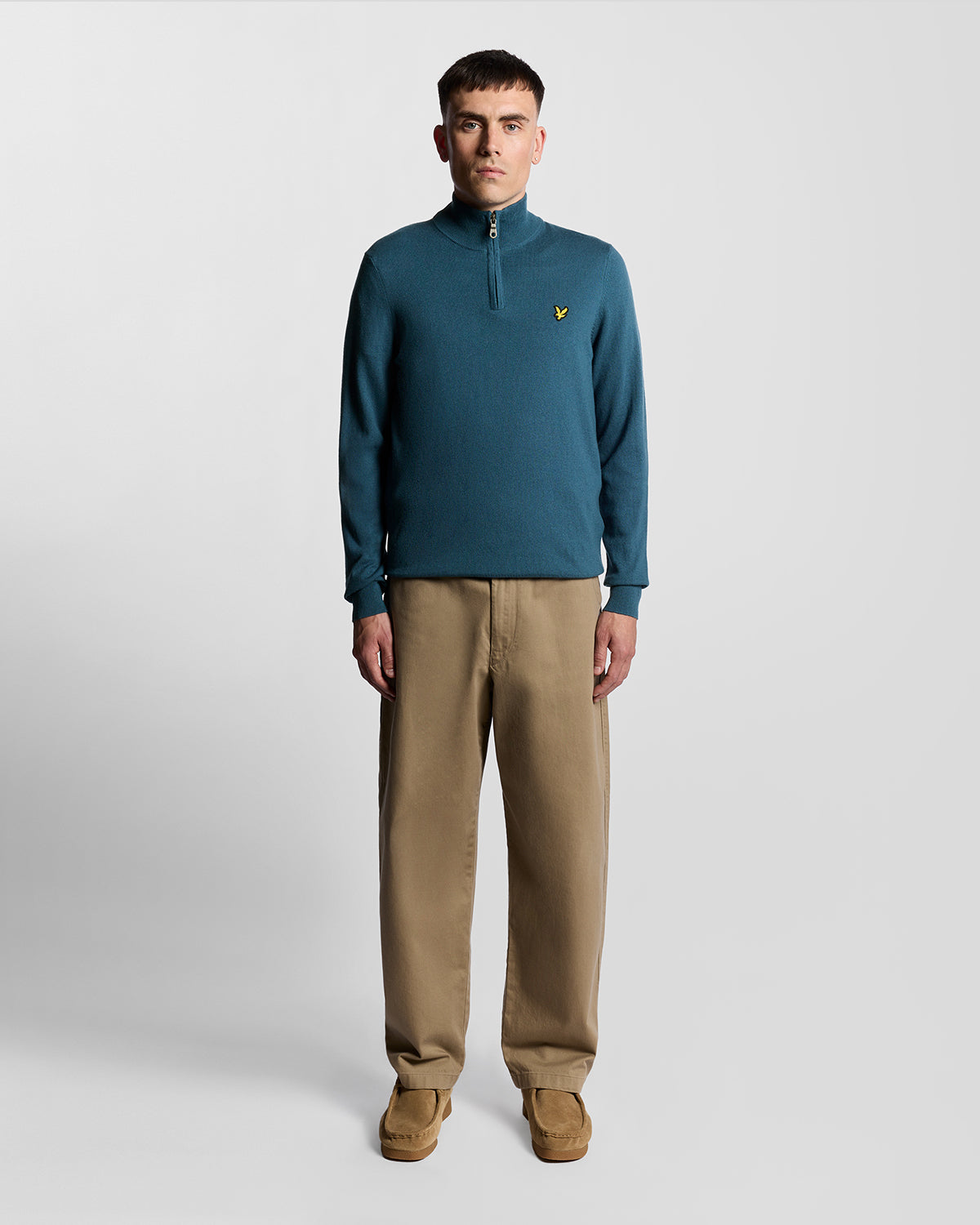 Lyle & Scott Cotton Merino Mens Quarter Zip Jumper - X862 Deep Water