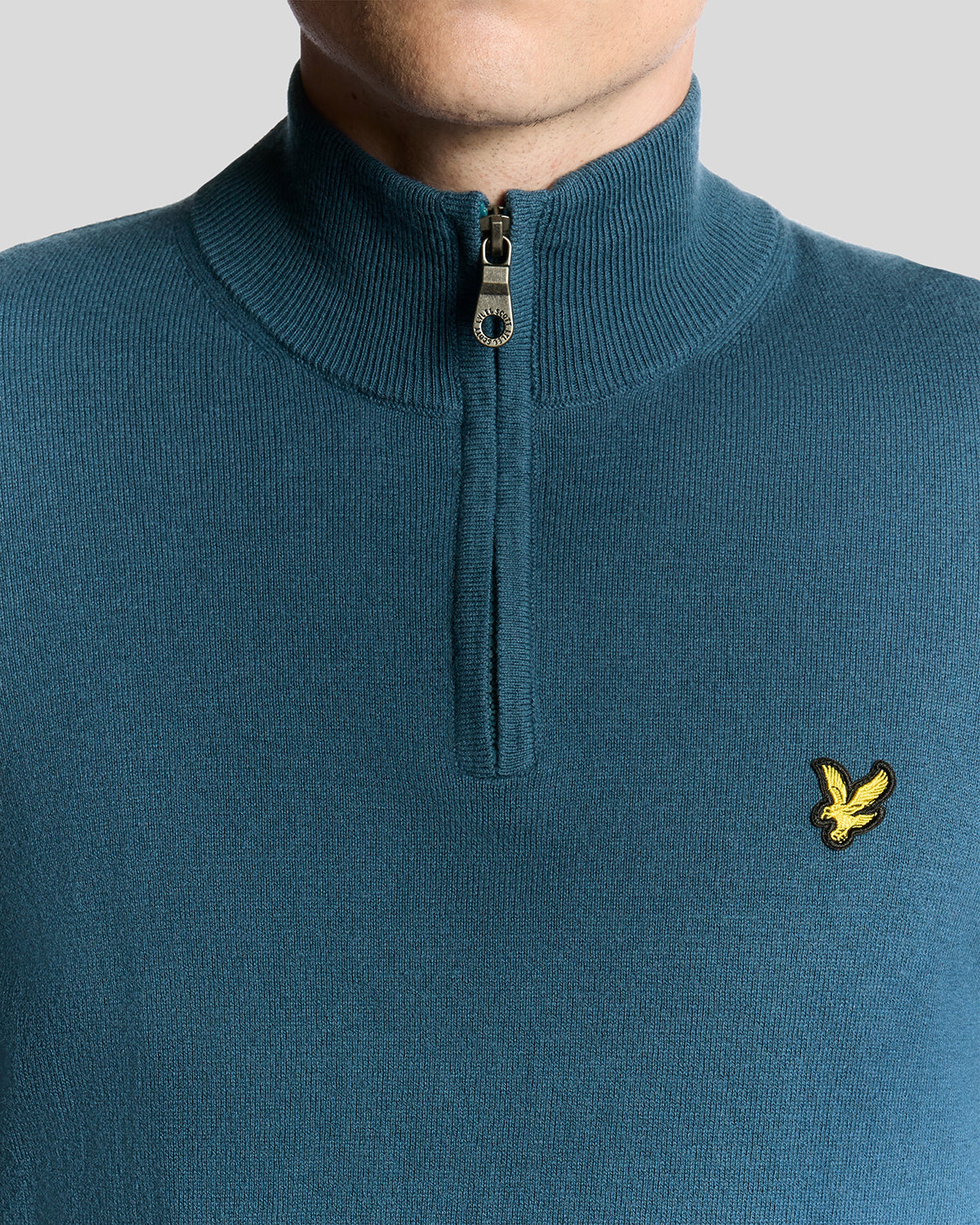 Lyle & Scott Cotton Merino Mens Quarter Zip Jumper - X862 Deep Water