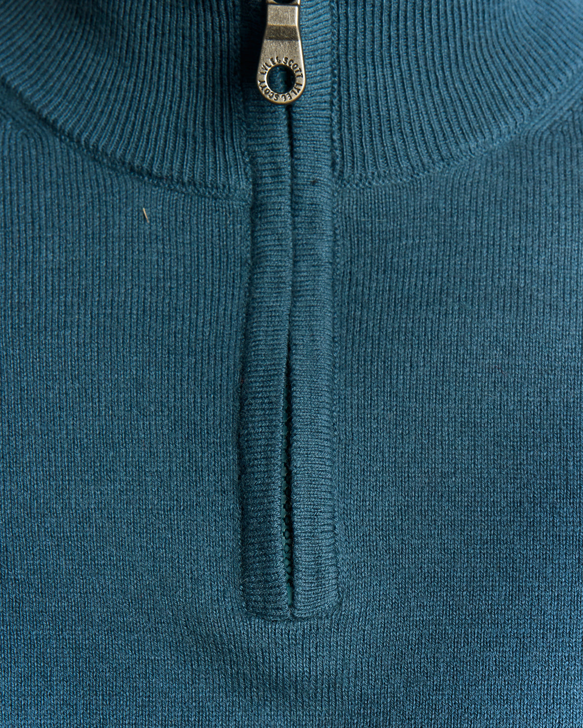 Lyle & Scott Cotton Merino Mens Quarter Zip Jumper - X862 Deep Water