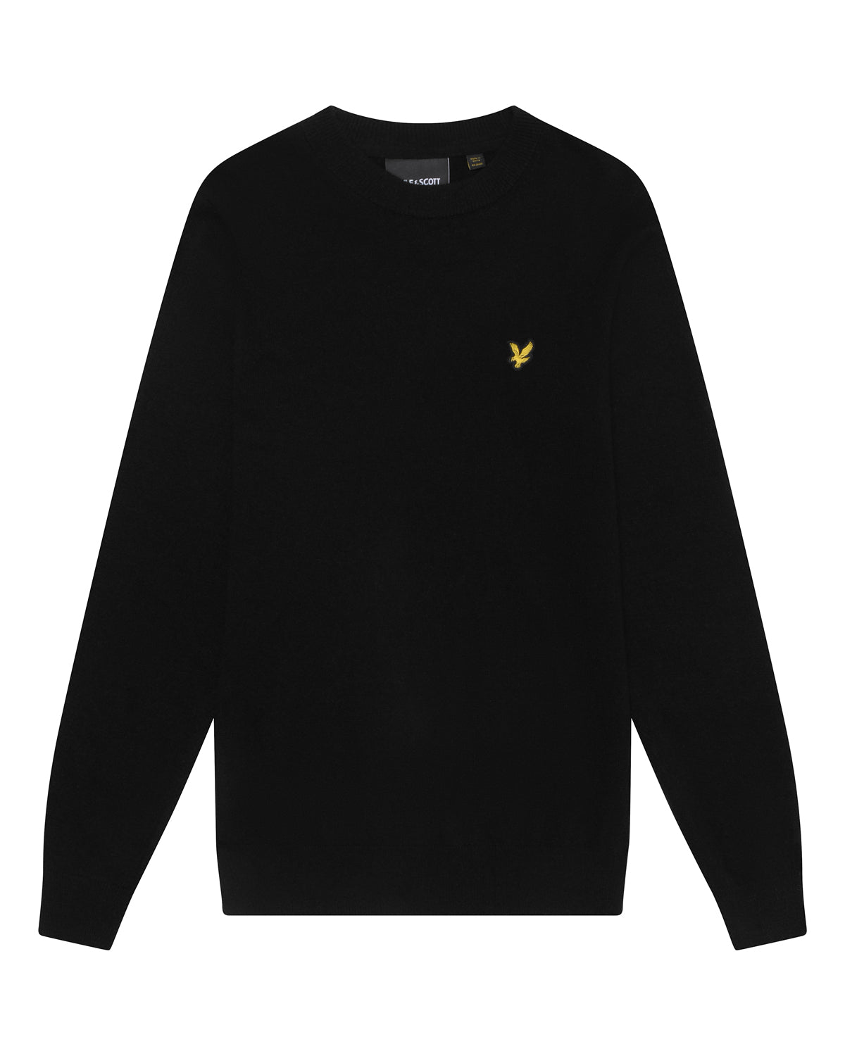 Lyle & Scott Lambswool Blend Crew Neck Jumper - W155 Jet Black Marl