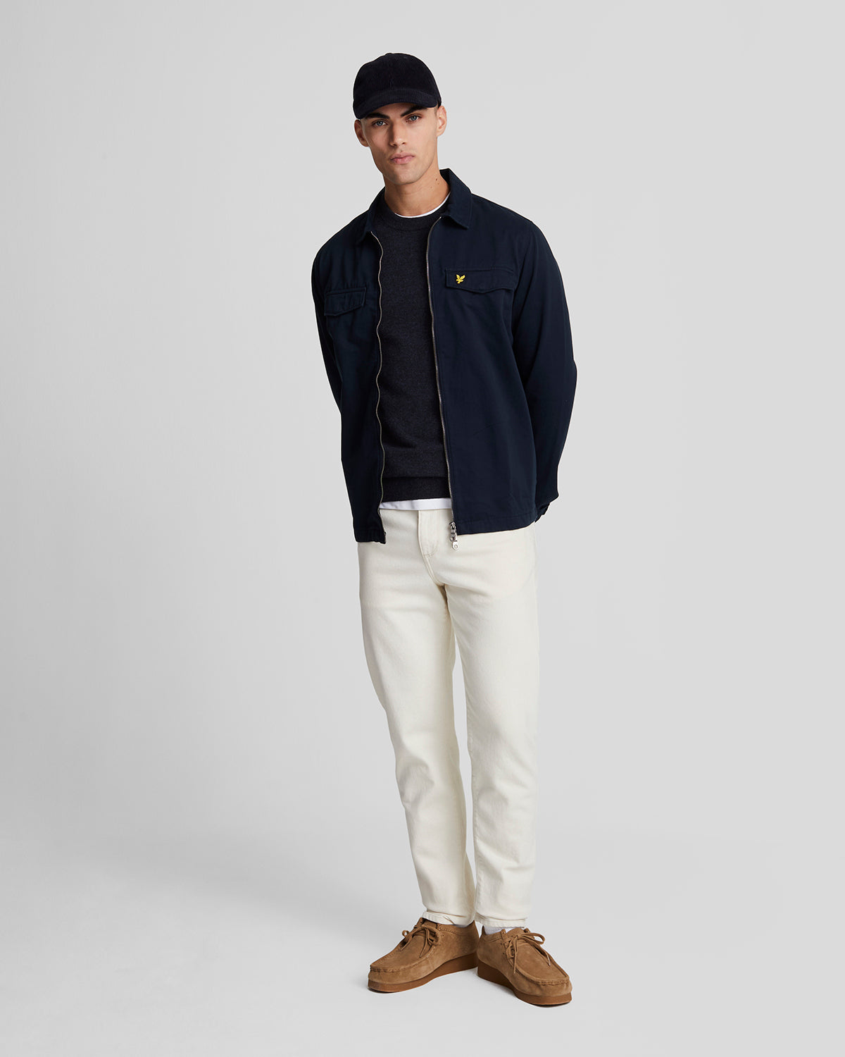 Lyle & Scott Lambswool Blend Crew Neck Jumper - Z56 Dark Navy Marl