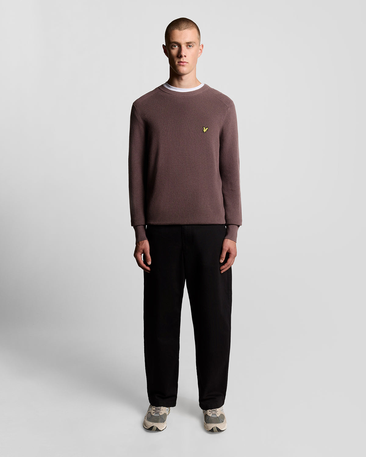 Lyle & Scott Engineered Rib Crew Neck - X863 Espresso