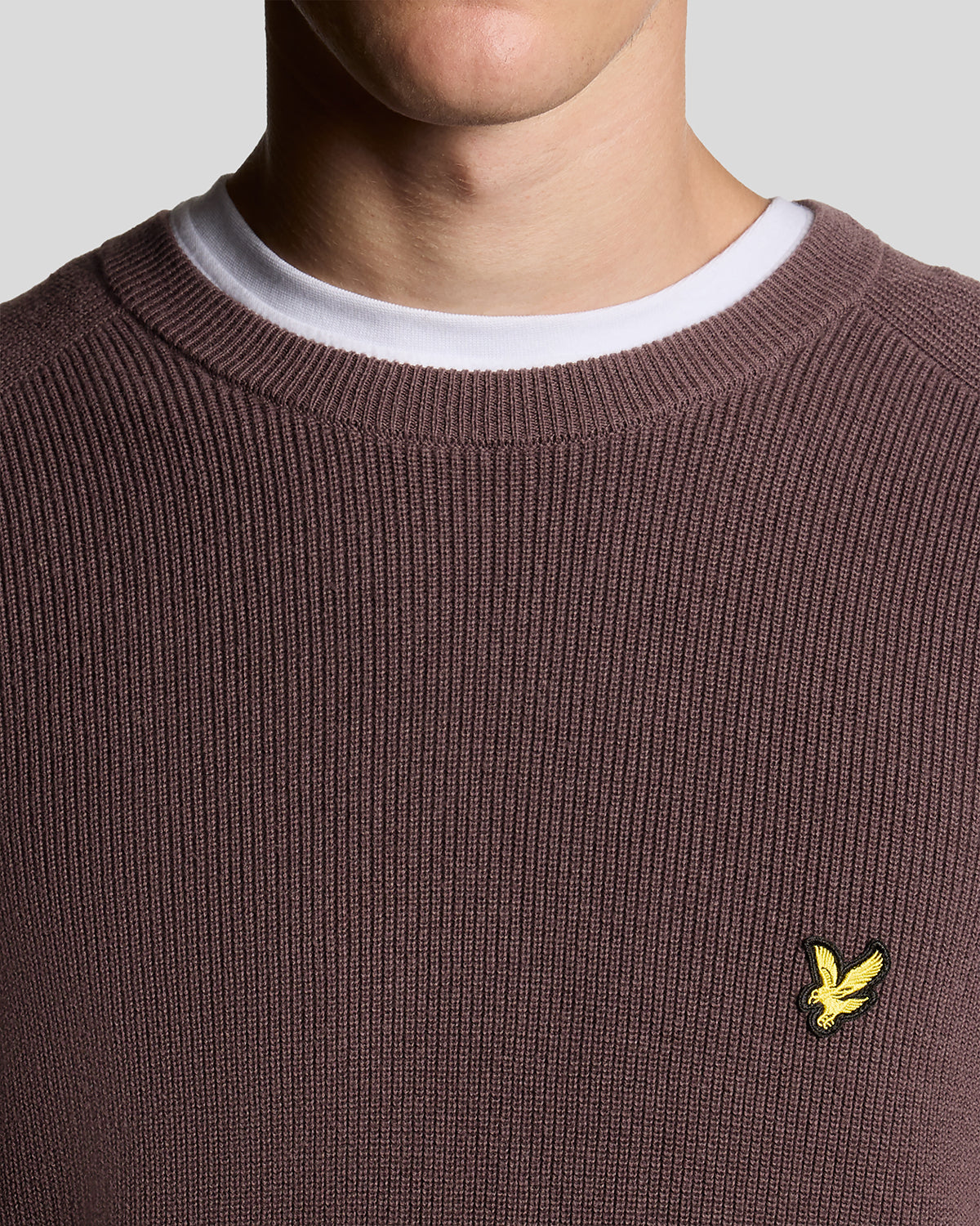 Lyle & Scott Engineered Rib Crew Neck - X863 Espresso