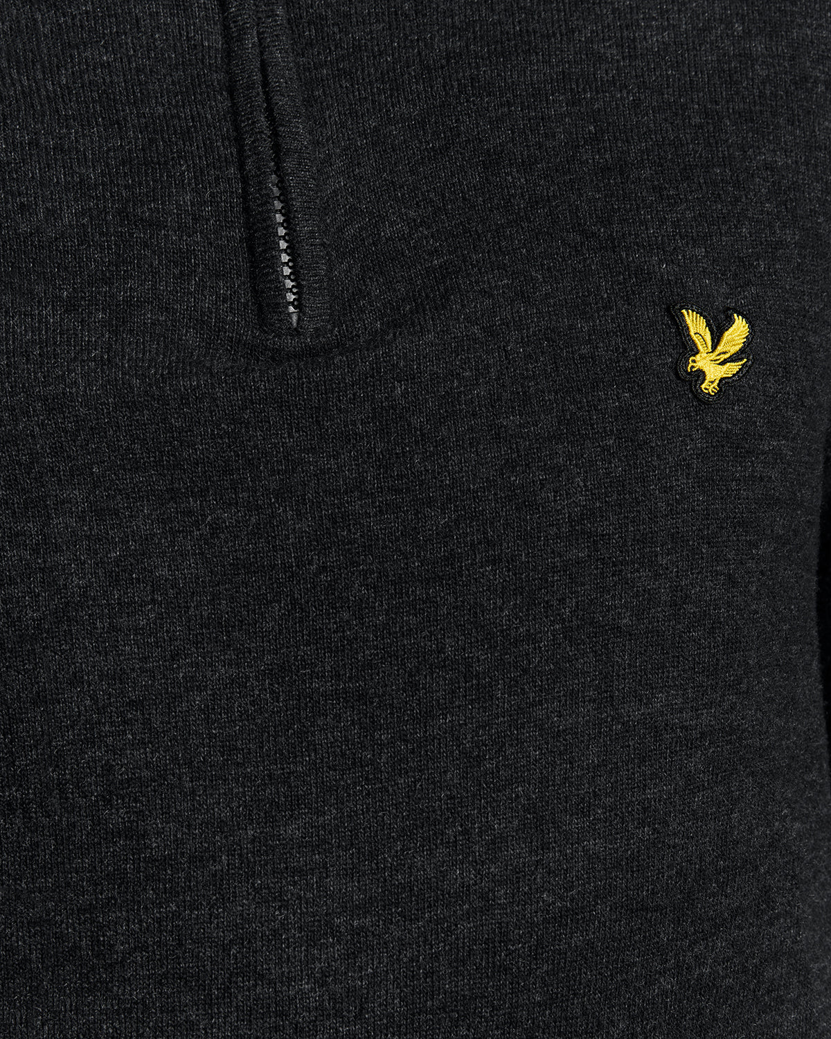 Lyle & Scott Lambswool Blend Quarter Zip Jumper - W155 Jet Black Marl