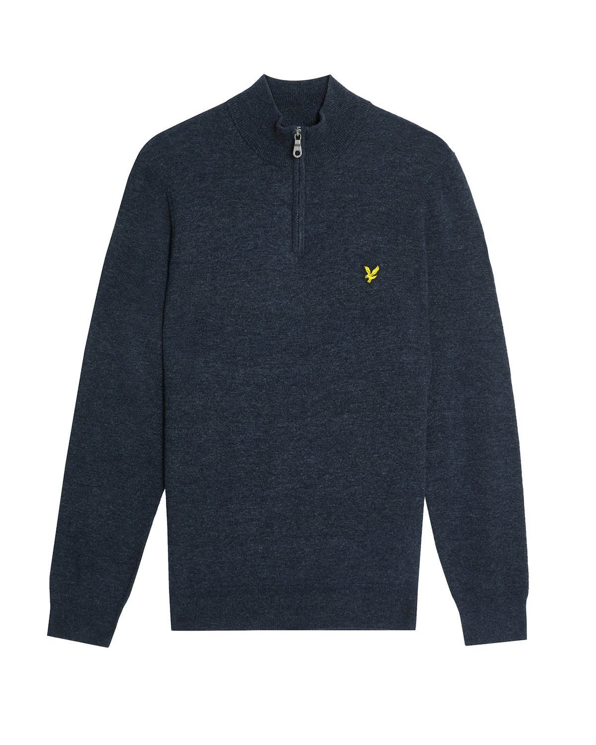 Lyle & Scott Lambswool Blend Quarter Zip Jumper - Z56 Dark Navy Marl