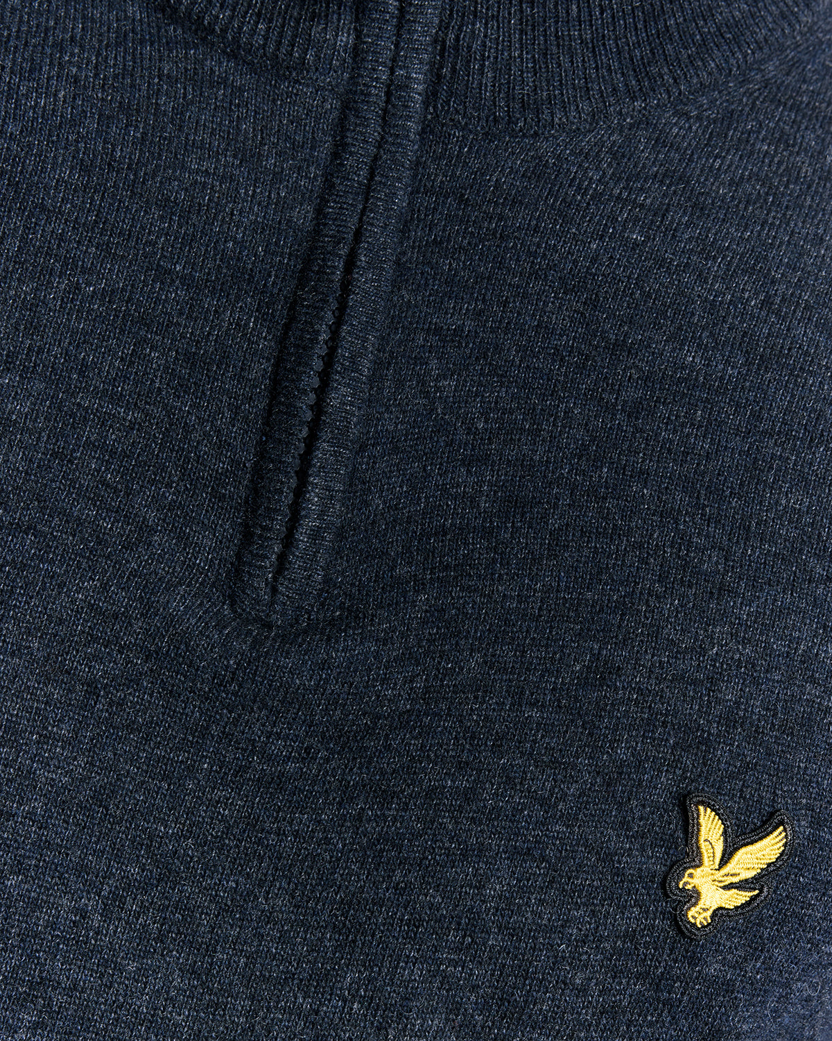 Lyle & Scott Lambswool Blend Quarter Zip Jumper - Z56 Dark Navy Marl