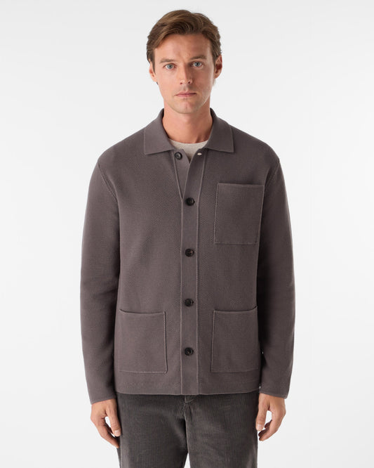 Oliver Sweeney Kingsbridge Mens Combed Cotton Overshirt - Mole