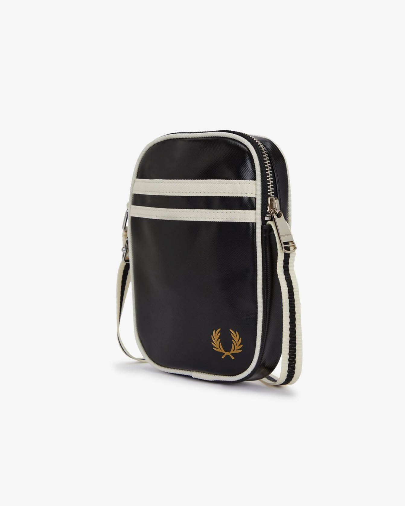 Fred Perry Classic Small Side Bag - Black/Ecru D57