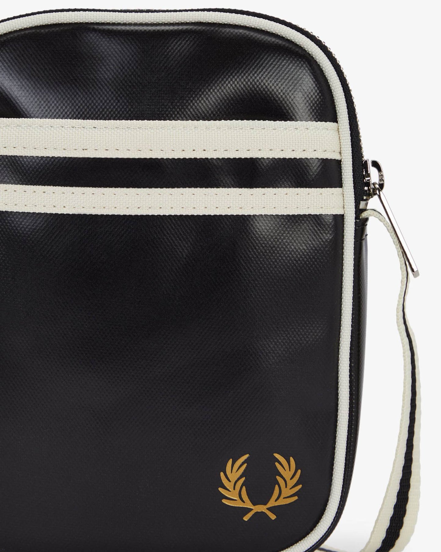 Fred Perry Classic Small Side Bag - Black/Ecru D57