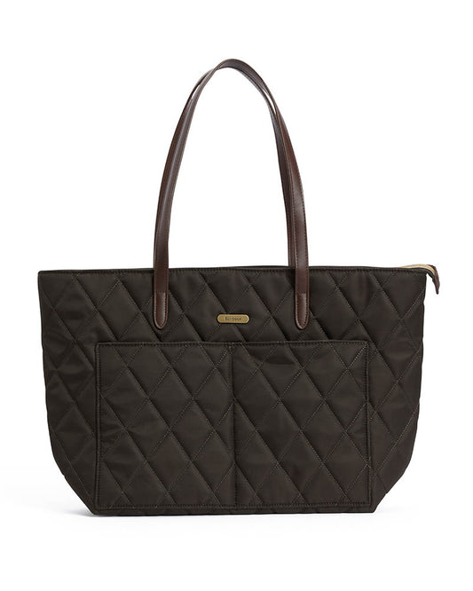 Barbour Quilted Womens Tote Bag - Olive