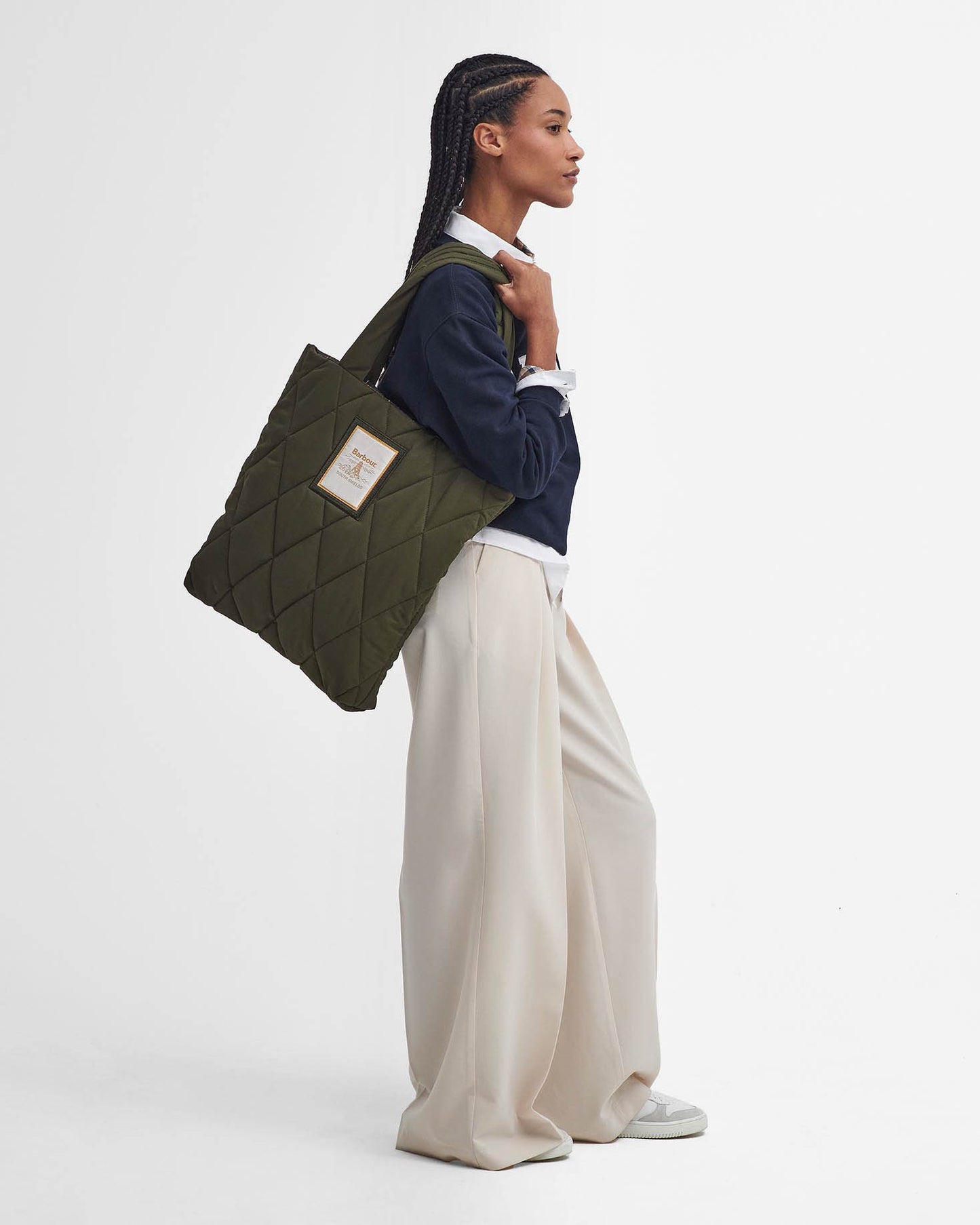 Barbour Mariah Womens Quilted Tote Bag - Olive