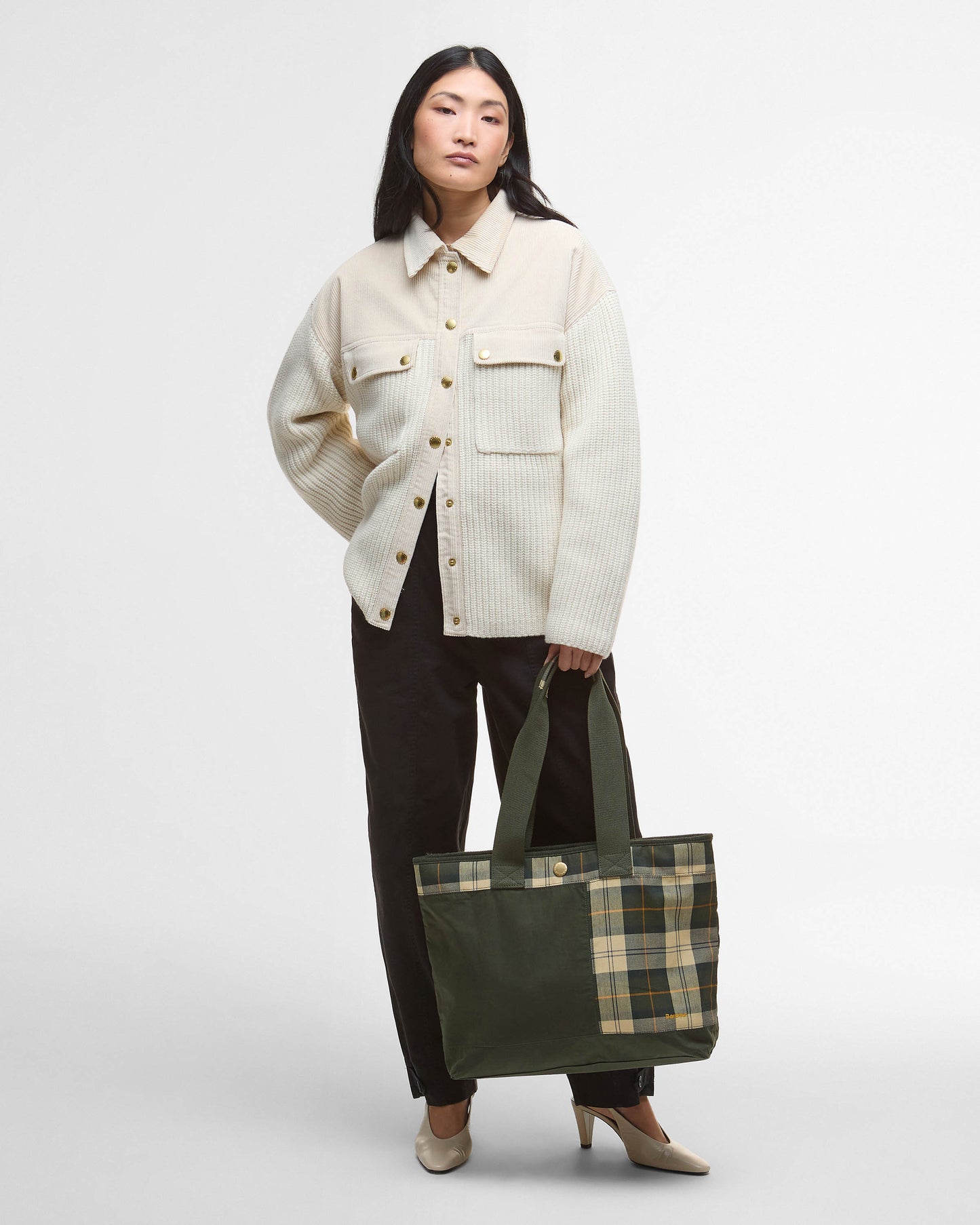 Barbour Mya Womens Patchwork Tote Bag - Sage/Ancient