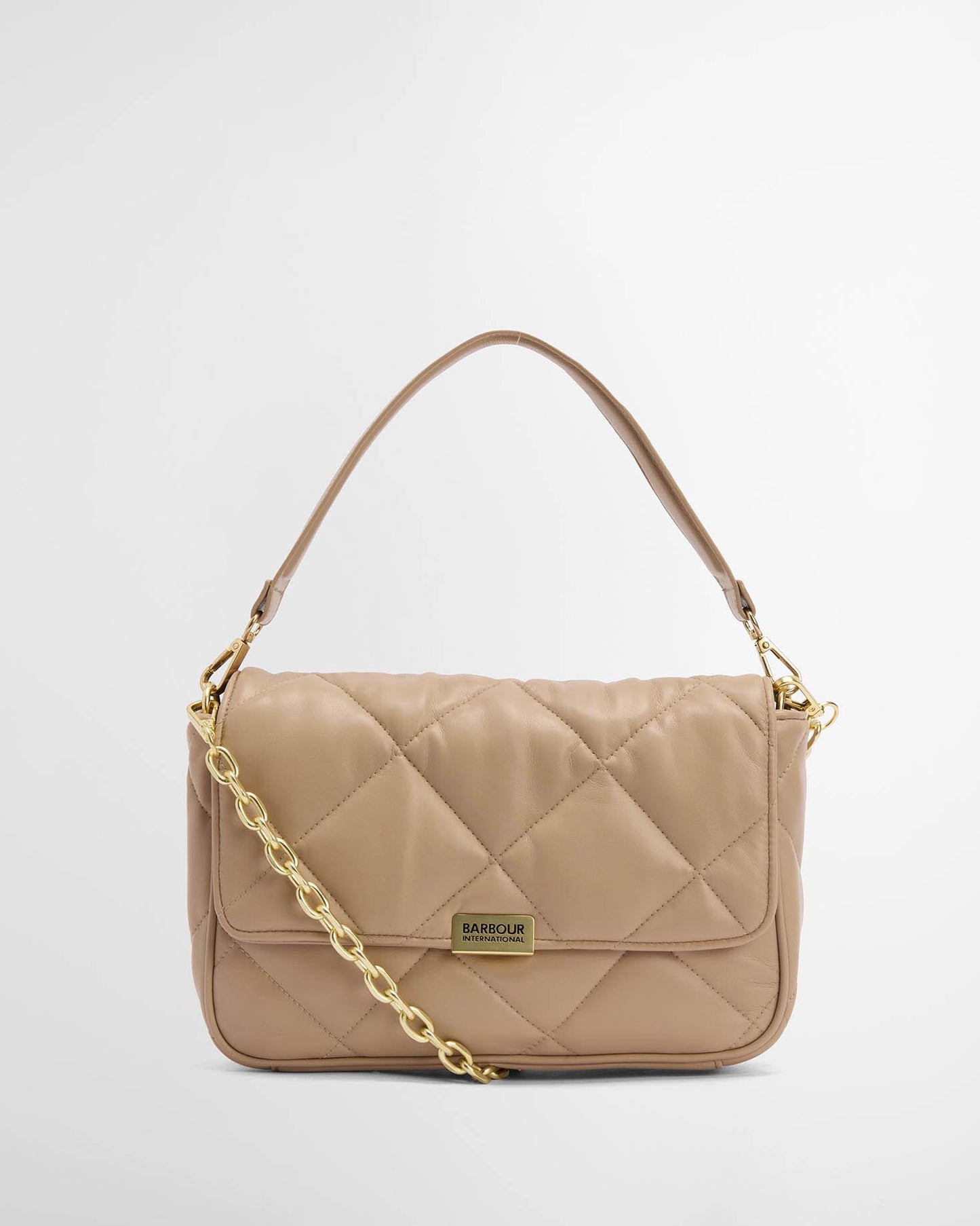 Barbour International Womens Soft Quilt Shoulder Bag - Camel