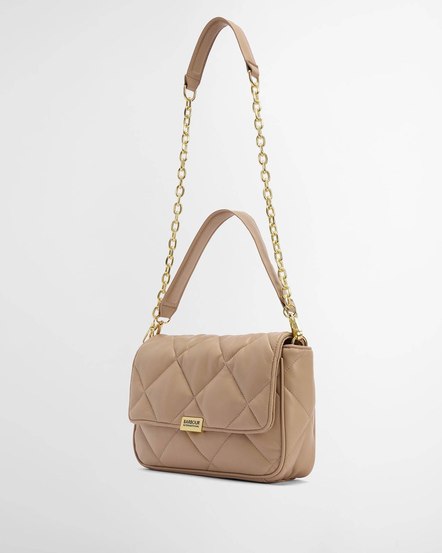 Barbour International Womens Soft Quilt Shoulder Bag - Camel