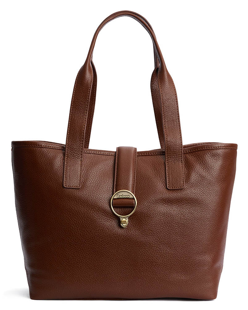 Barbour Alder Womens Leather Tote Bag - Brown