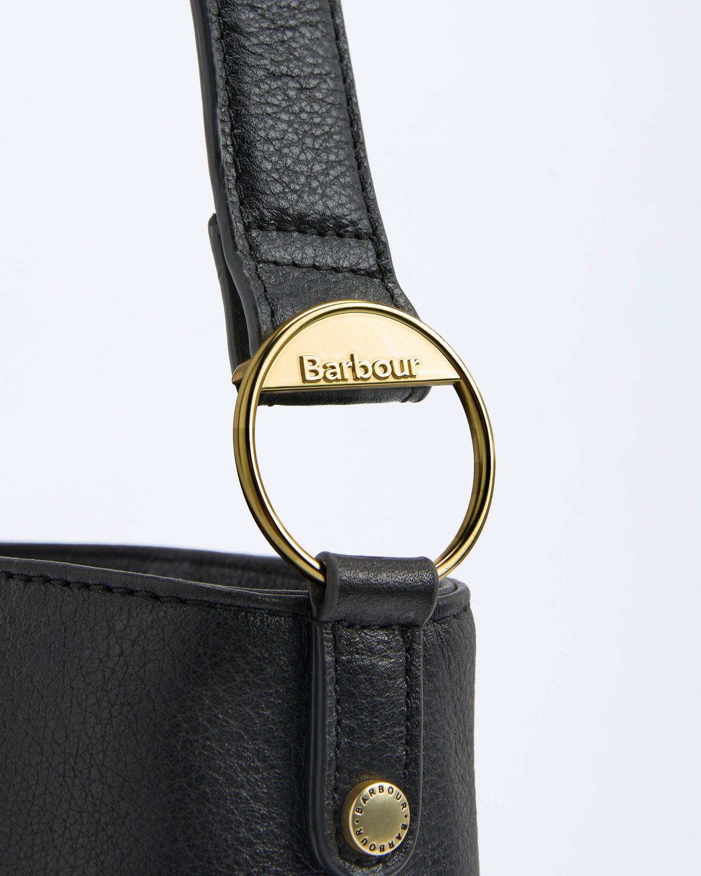 Barbour Cedar Womens Leather Bucket Bag - Black