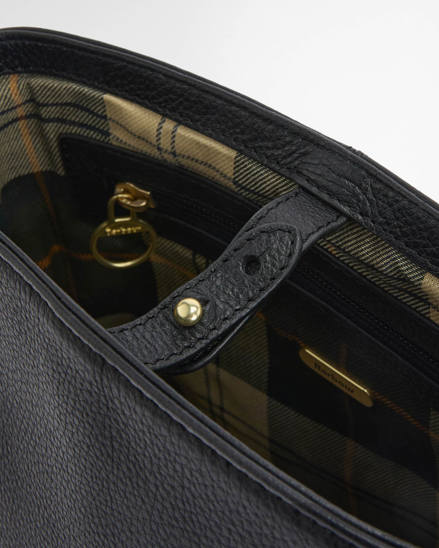 Barbour Cedar Womens Leather Bucket Bag - Black