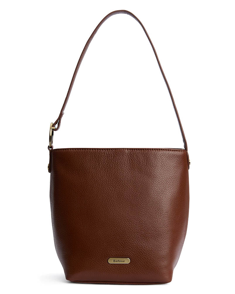 Barbour Cedar Womens Leather Bucket Bag - Brown