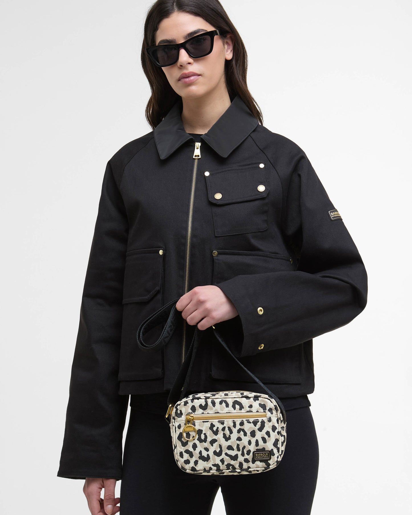Barbour International Boulevard Womens Micro Crossbody Bag - Jasmine Leopard