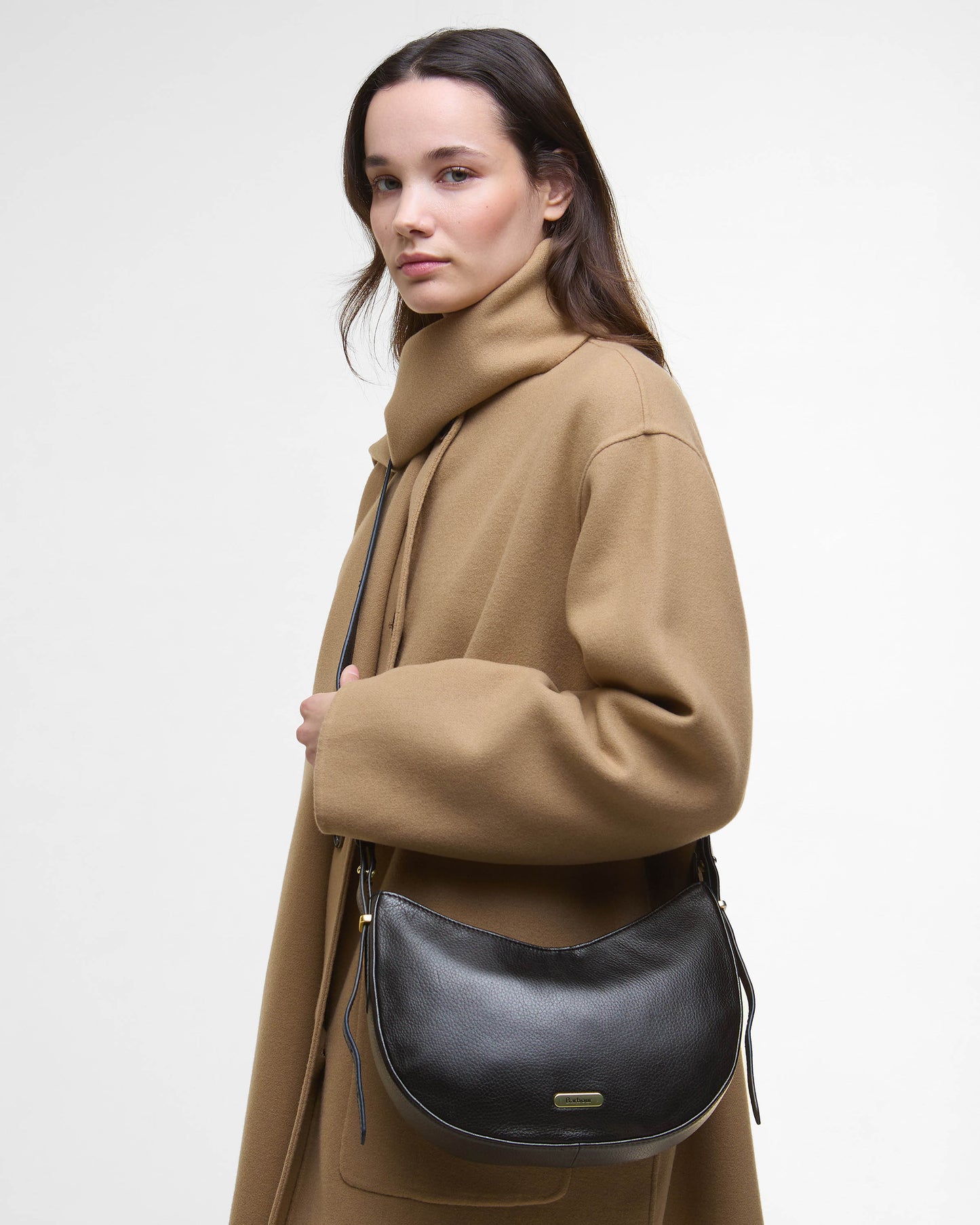 Barbour Sorrel Womens Leather Sling Bag - Black