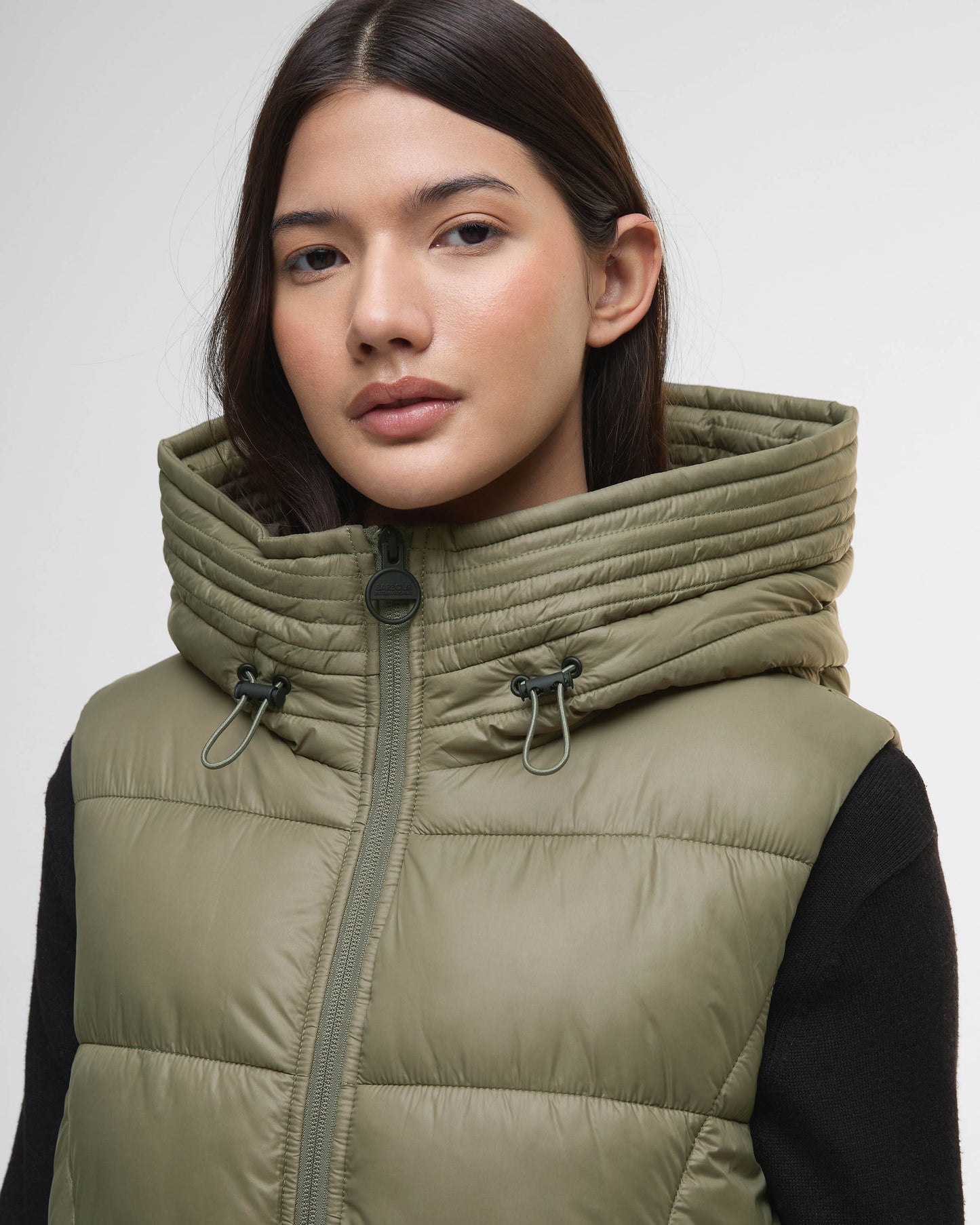 Barbour International Cecilla Womens Puffer Gilet - Dusky Khaki