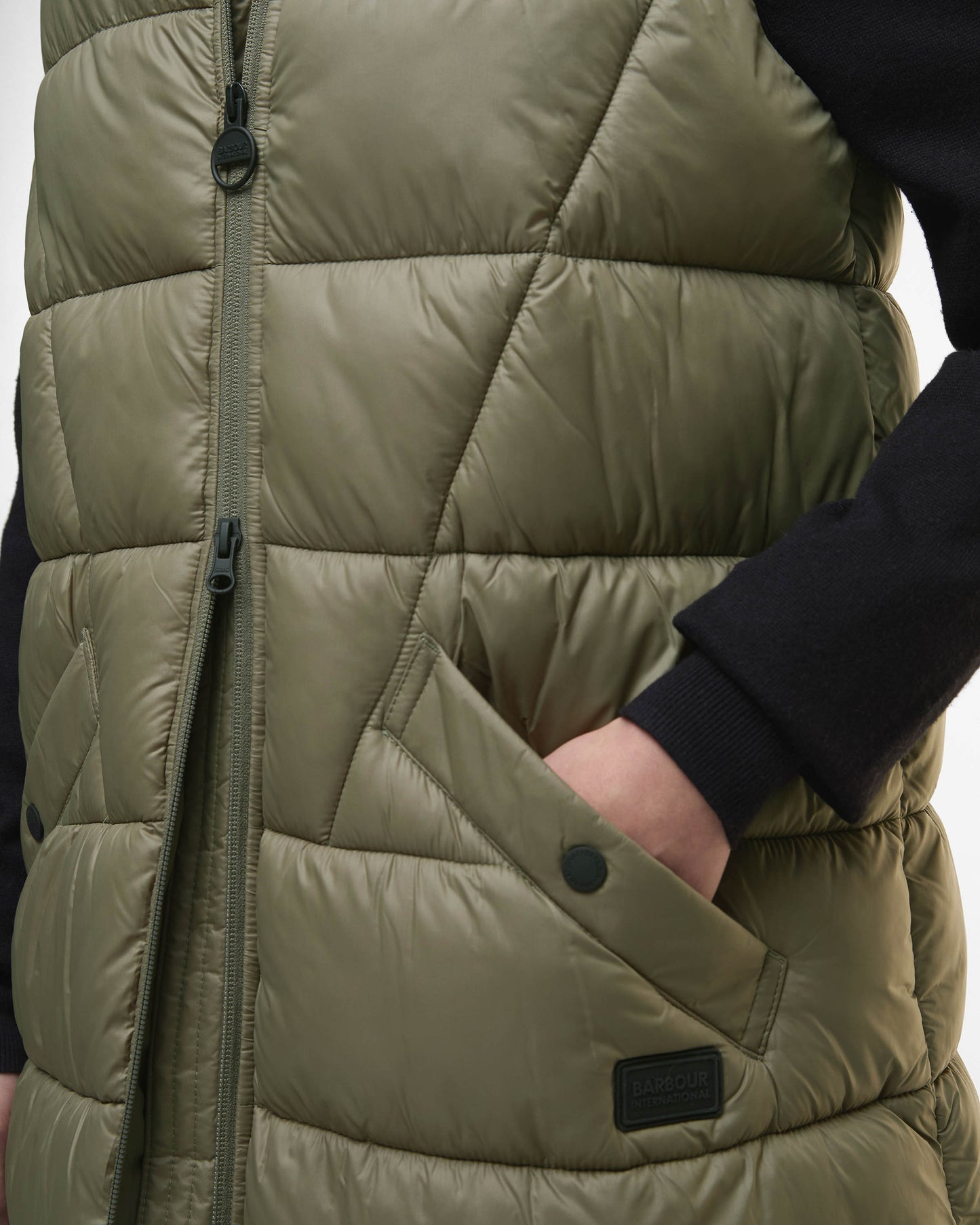 Barbour International Cecilla Womens Puffer Gilet - Dusky Khaki