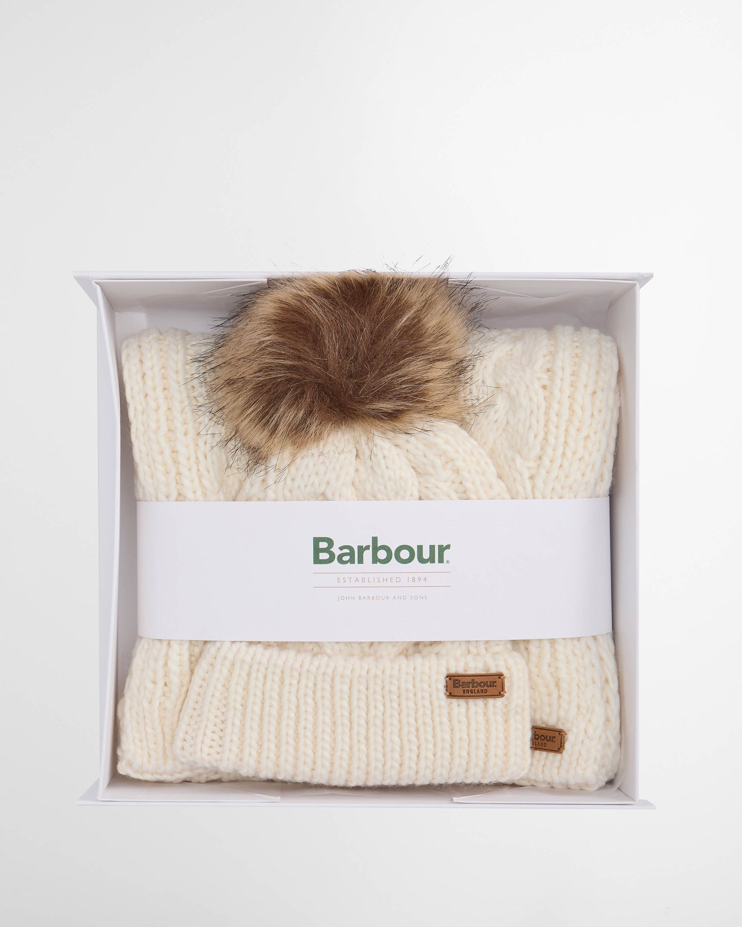 Barbour Penshaw Womens Beanie/Scarf - Cloud