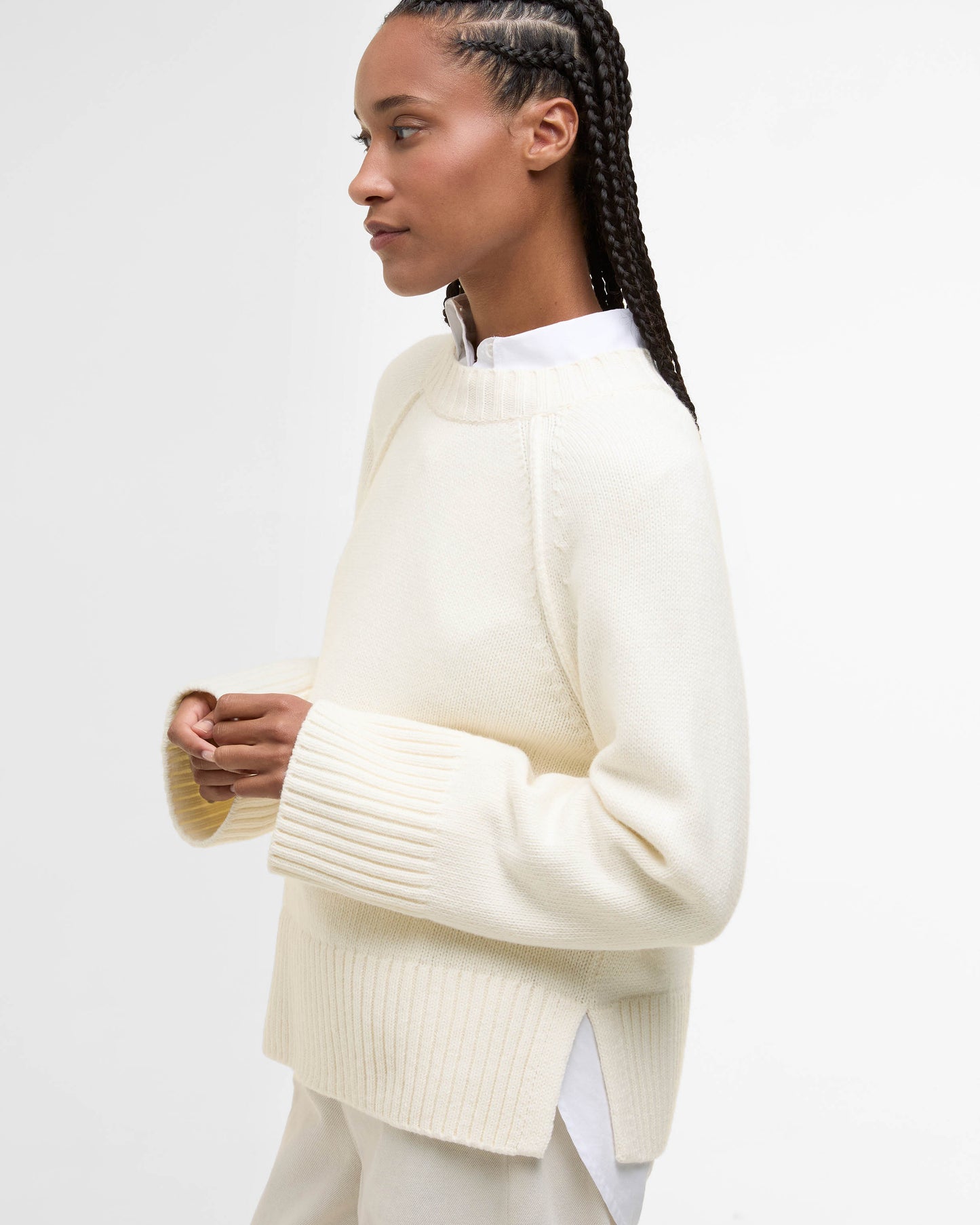 Barbour Ashdon Womens Knitted Jumper - Ecru