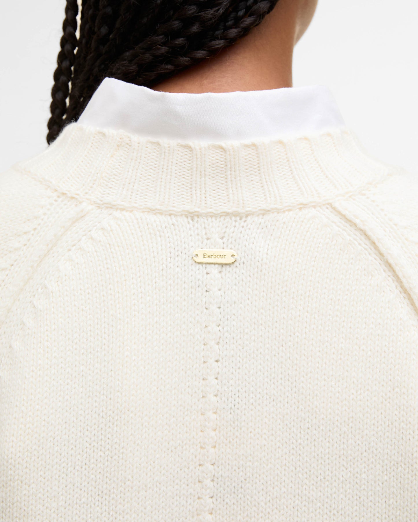 Barbour Ashdon Womens Knitted Jumper - Ecru