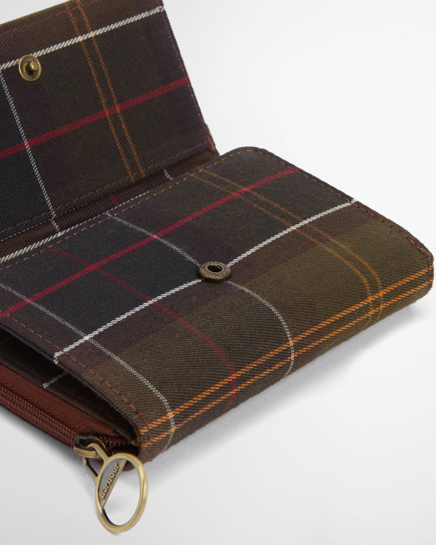 Barbour Rosa Womens Leather French Purse - Brown/Classic Tartan