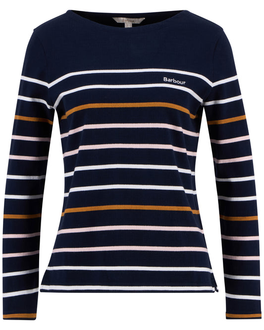 Barbour Hawkins Womens Striped Long-Sleeved T-Shirt - Navy Stripe