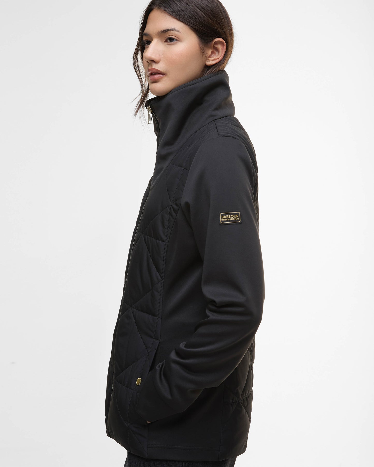 Barbour International Kya Womens Quilted Sweat - Black