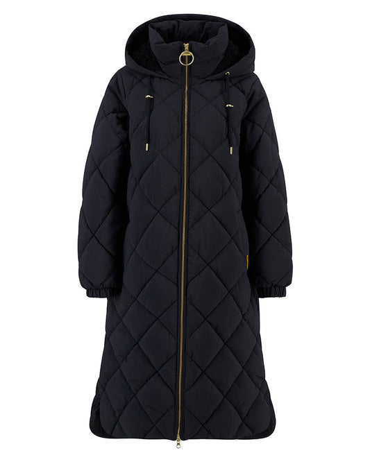 Barbour Kirkton Womens Long Puffer Jacket - Black/Classic