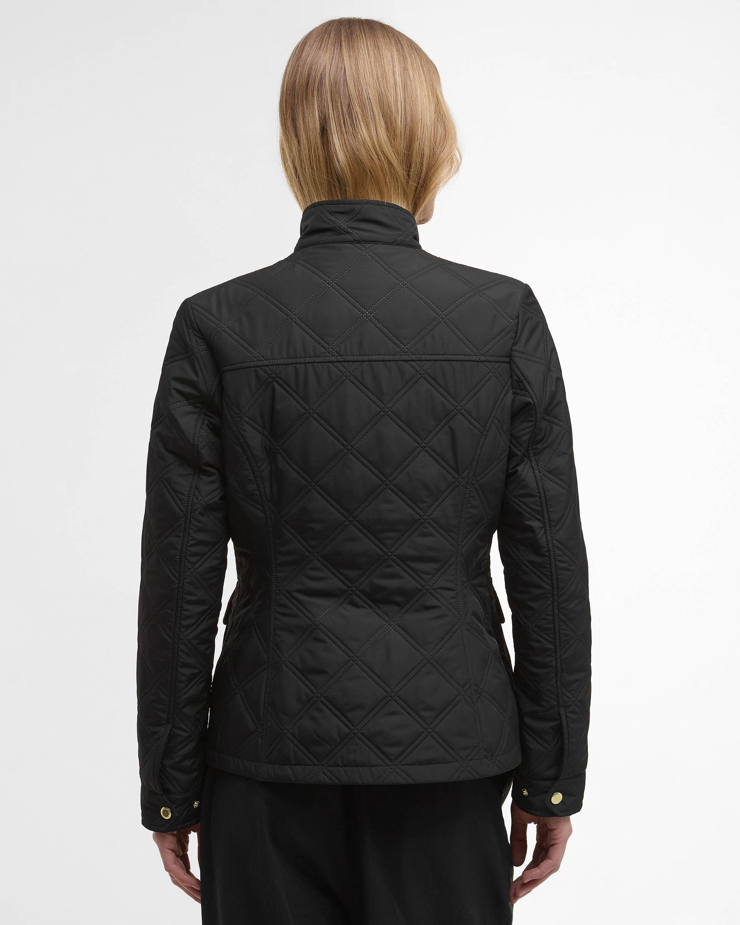 Barbour International Halsey Womens Quilted Jacket - Black/Dusky Khaki