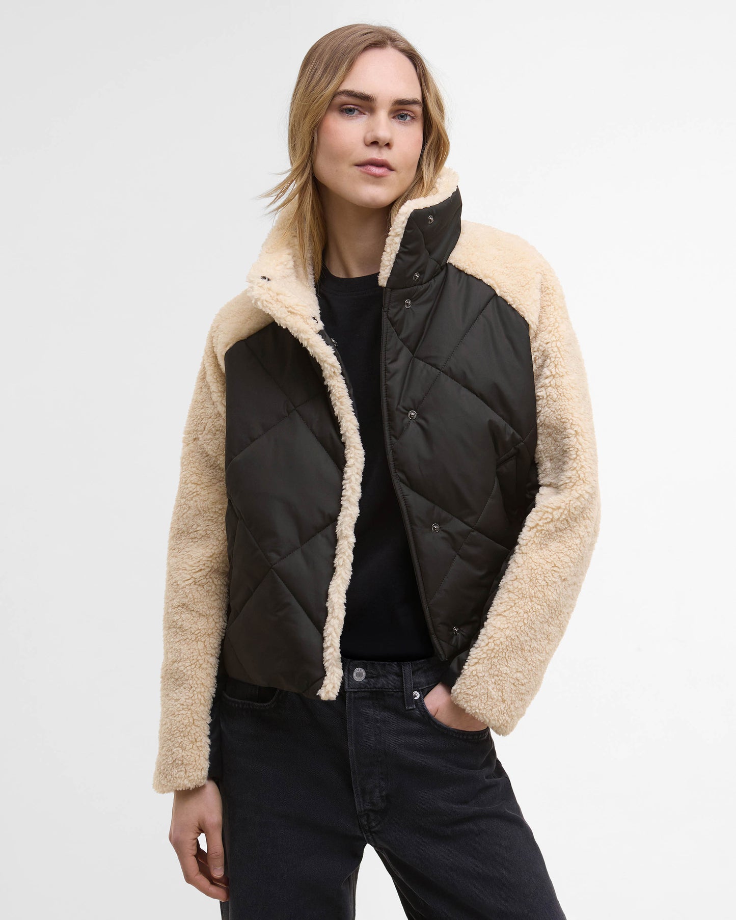 Barbour International Osaka Womens Quilted Jacket - Black/Jasmine