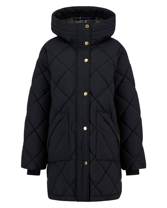 Barbour Kailyn Womens Puffer Jacket - Black/Classic Tartan