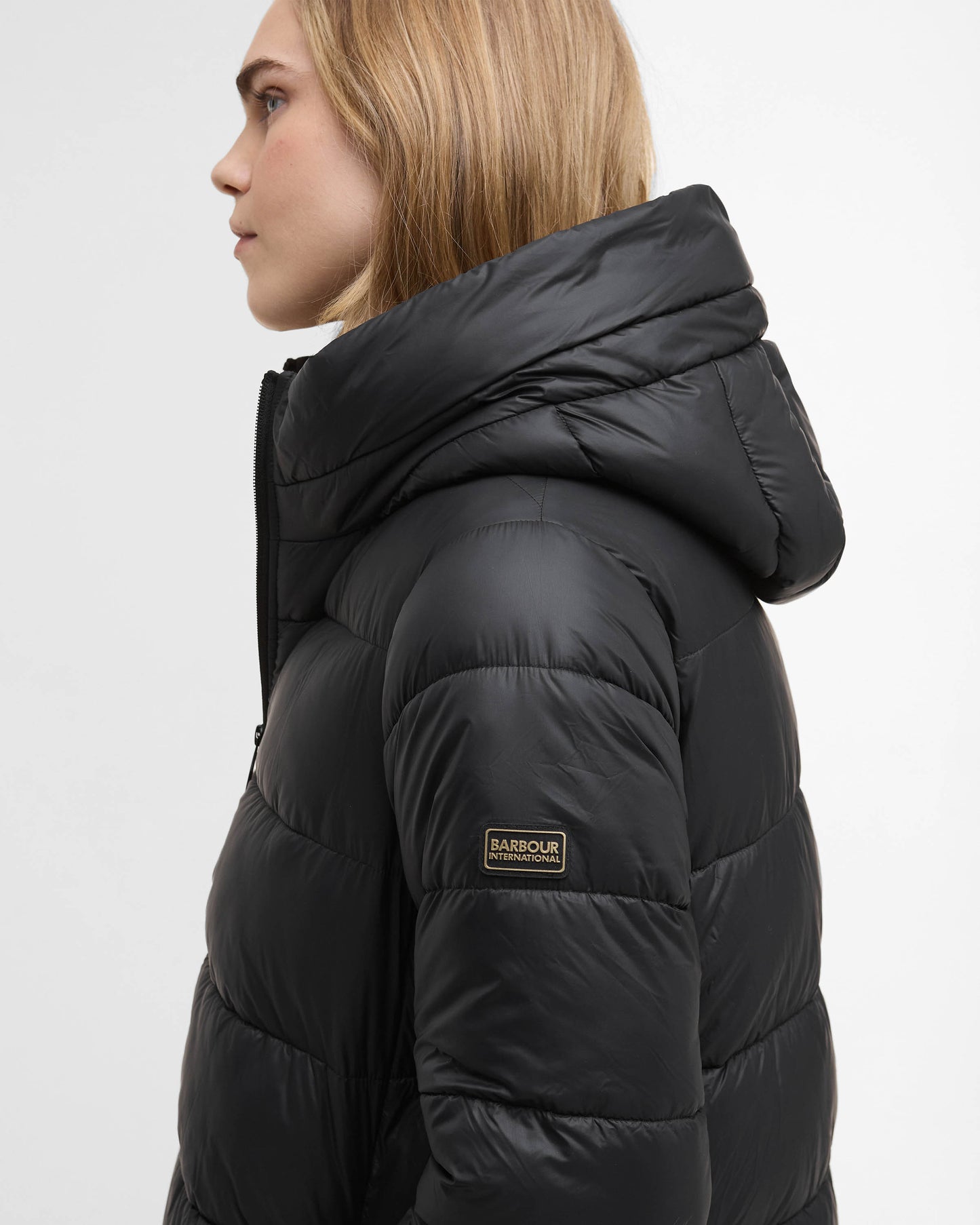 Barbour International Olivios Womens Longline Puffer Jacket - Black