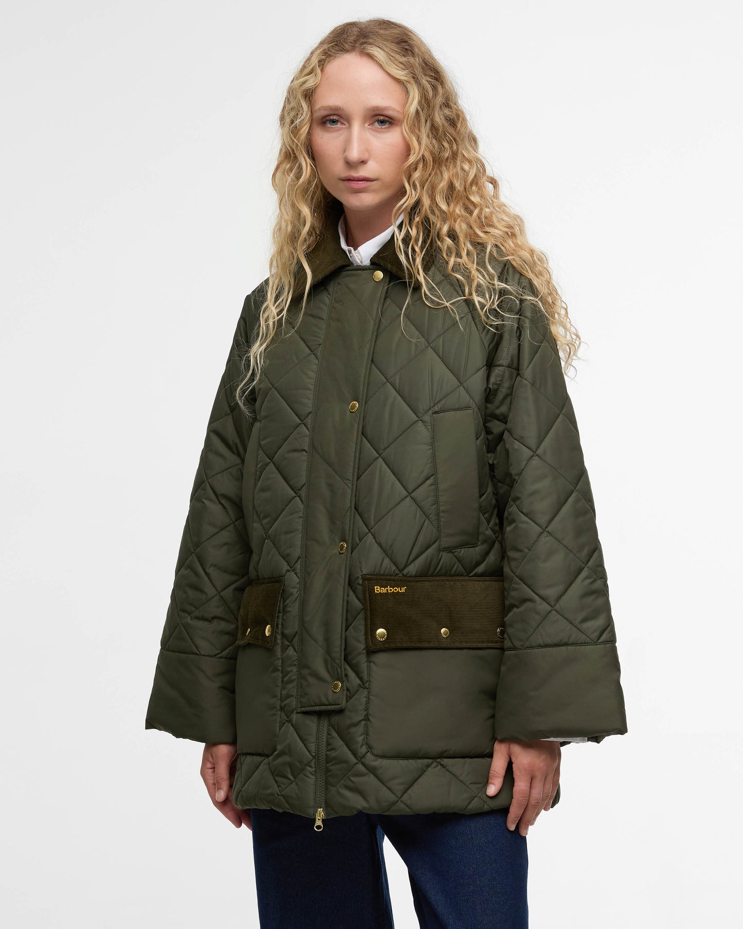 Barbour Aldburgh Womens Quilted Jacket - Olive/Ancient Tartan