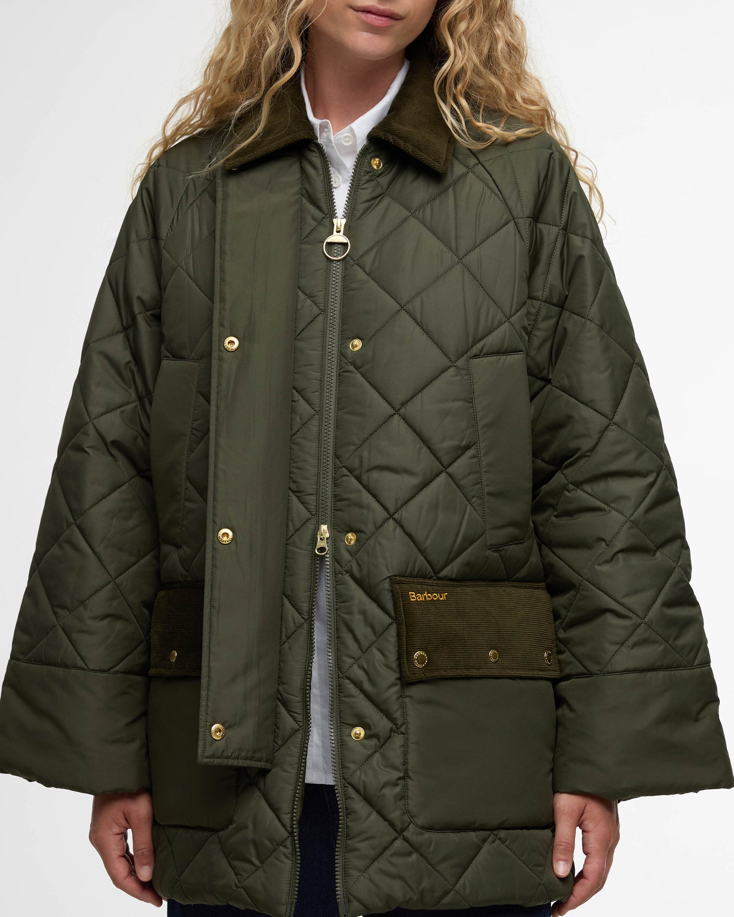 Barbour Aldburgh Womens Quilted Jacket - Olive/Ancient Tartan