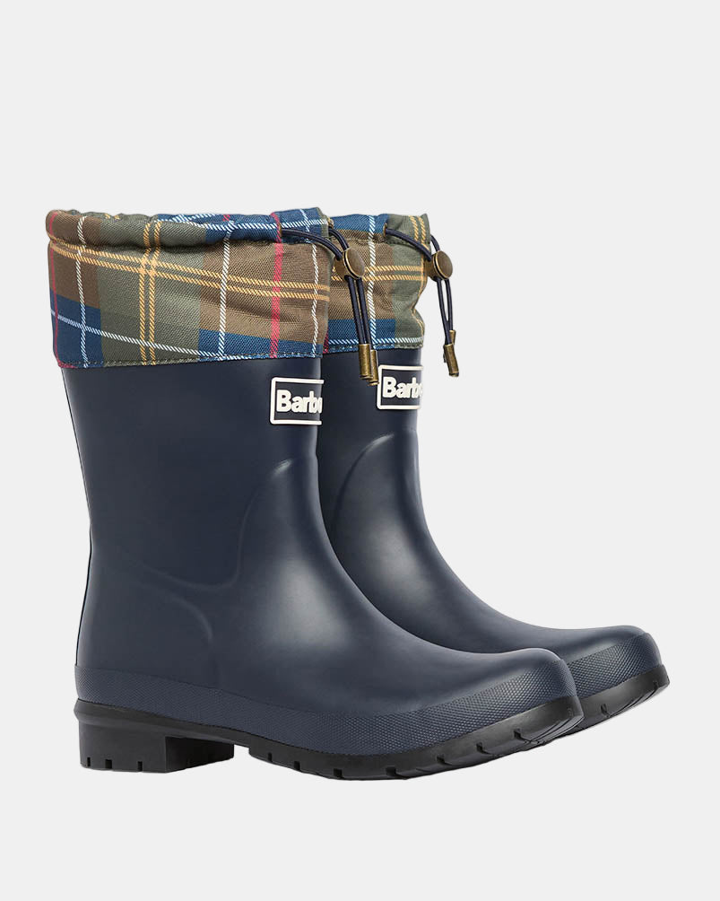 Barbour Mowbray Womens Mid Wellies - Navy/Classic Tartan