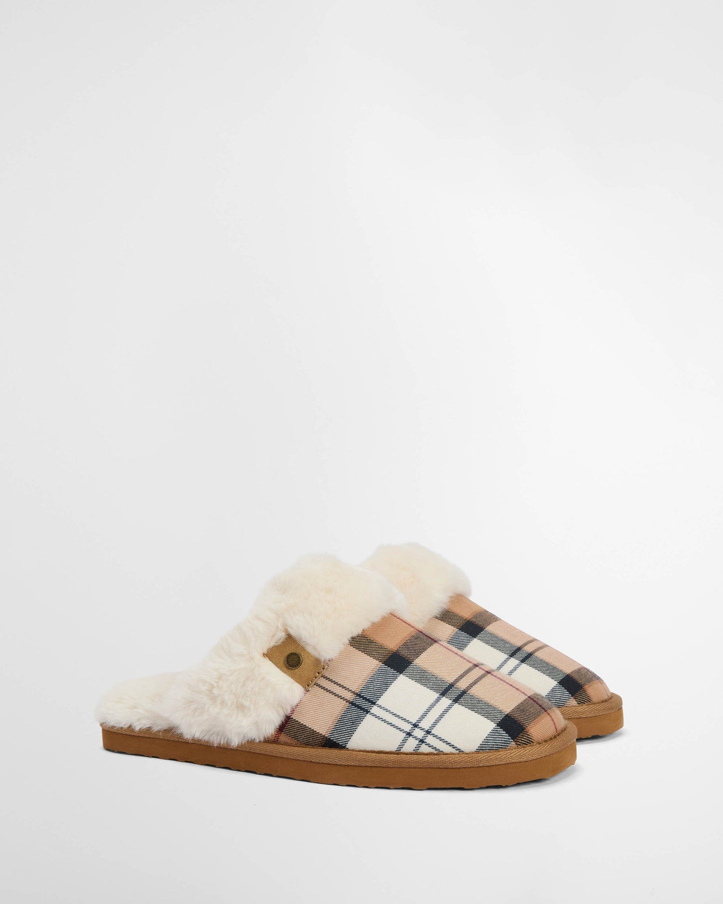 Barbour Claudia Womens Tartan Mule Slipper - Hessian Tartan
