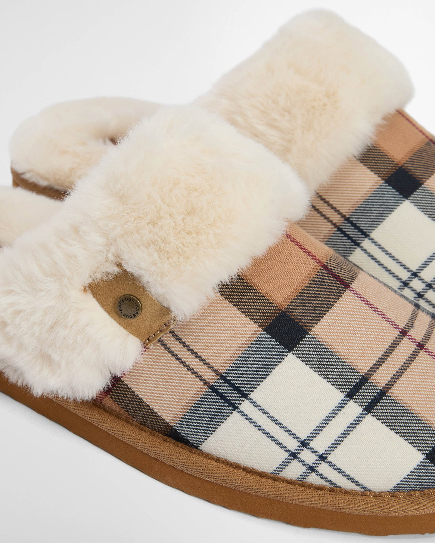 Barbour Claudia Womens Tartan Mule Slipper - Hessian Tartan