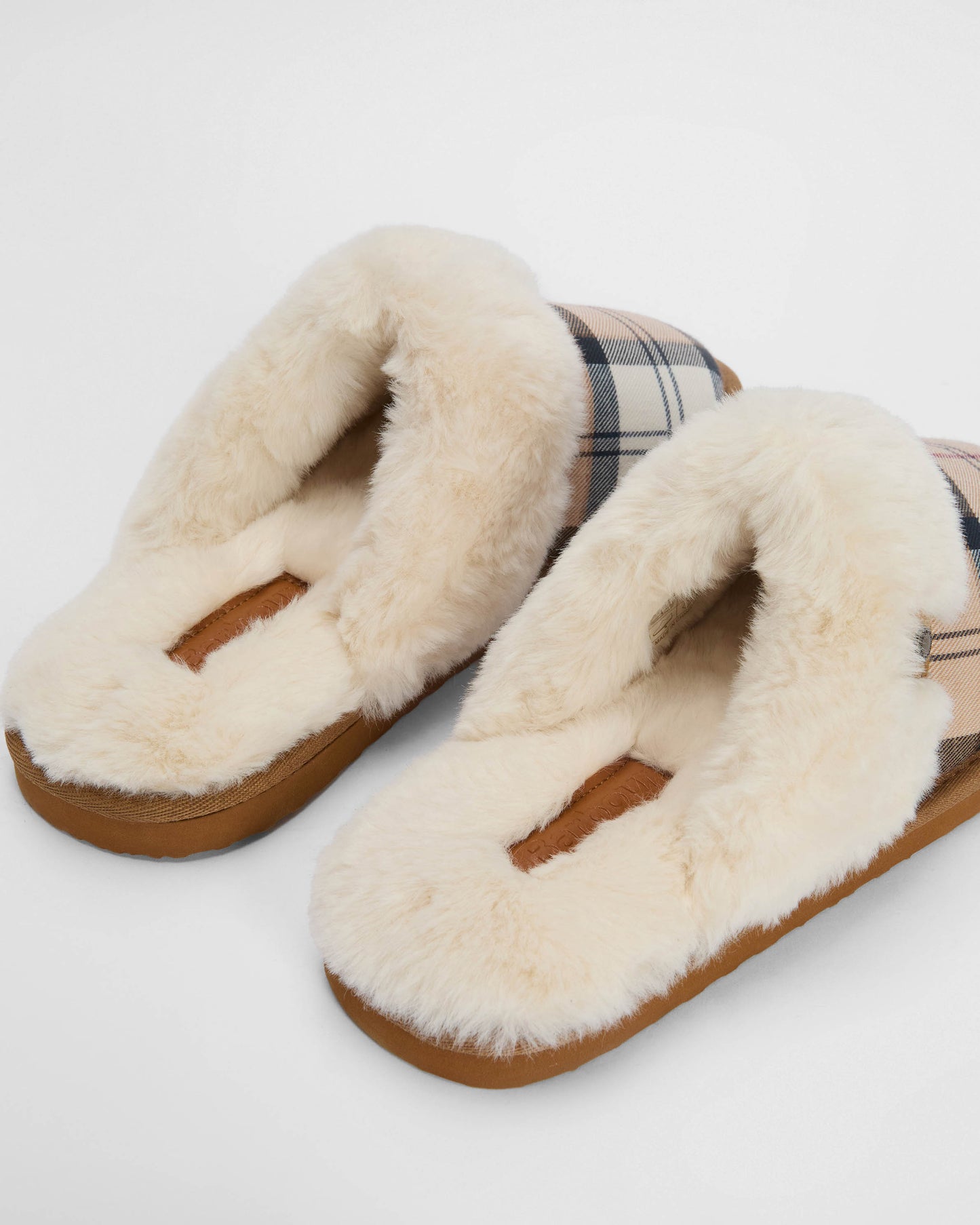 Barbour Claudia Womens Tartan Mule Slipper - Hessian Tartan