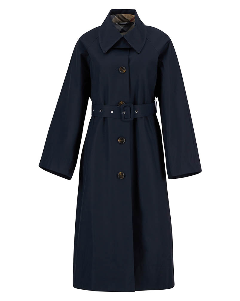 Barbour Robyn Womens Showerproof Trench Coat Dark Navy/Hessian
