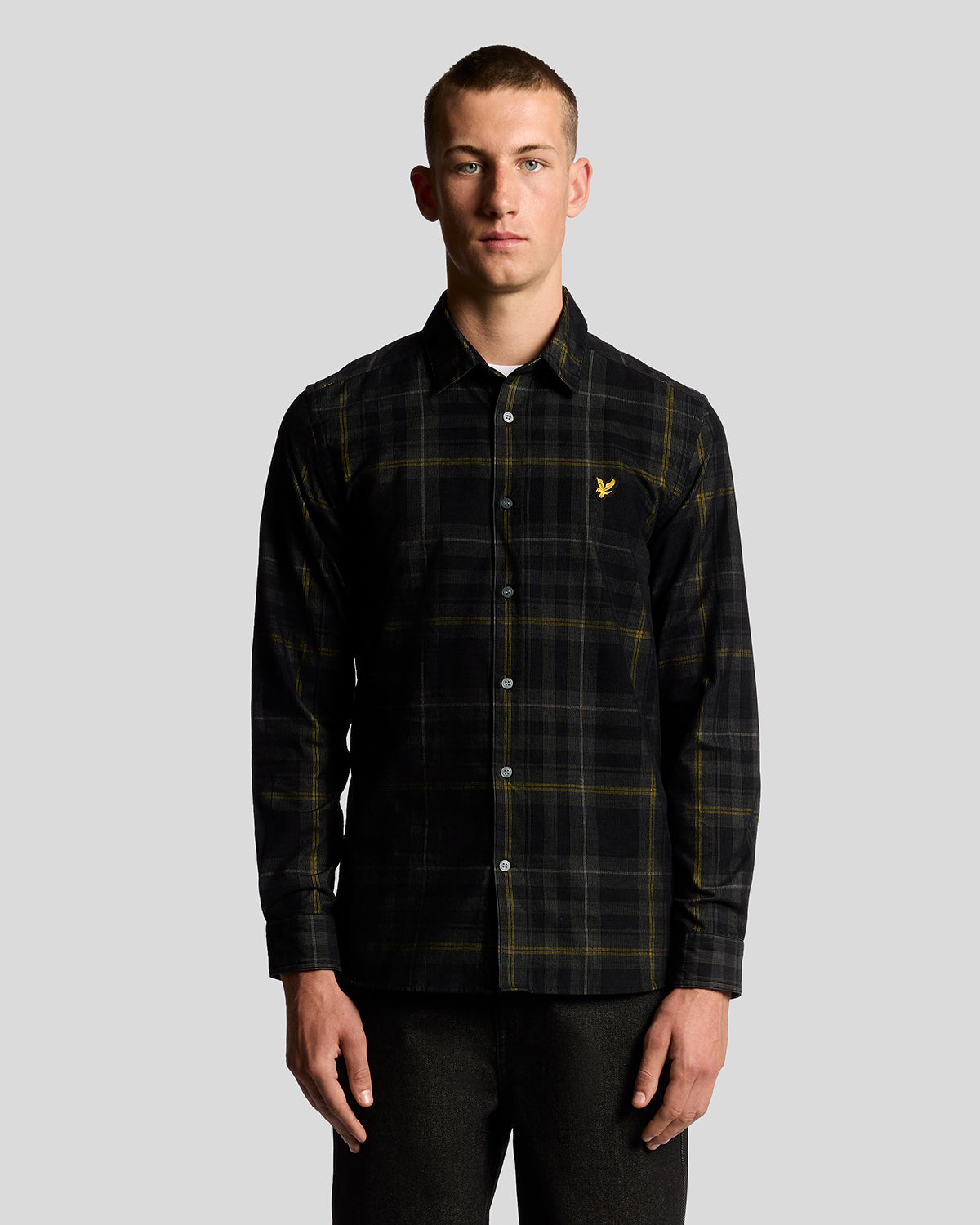 Lyle & Scott Tartan Corduroy Shirt - Z865 Jet Black