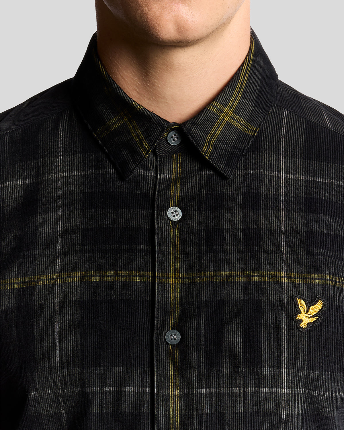 Lyle & Scott Tartan Corduroy Shirt - Z865 Jet Black